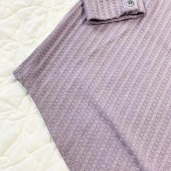 Chaser Purple Waffle Knit Long Sleeve Thermal Top - Picture 7 of 8